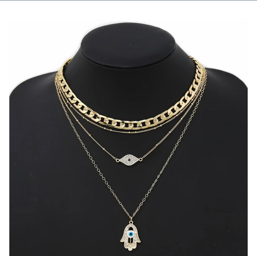 Evil Eye Layered Necklace